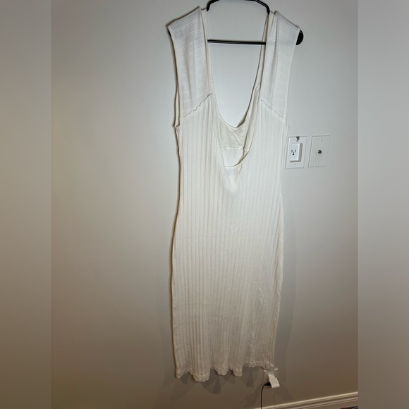 NWT-FREE PEOPLE FP BEACH VERONA MAXI TEXTURED KNIT COLUMN DRESS IVORY LARGE - Picture 5 of 10